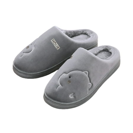 

Cute Fluffy Stuffed Slippers Fashion Suitable For Household Use Gray D 40-41