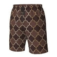 thumbnail image 5 of Disketp Men'S Swim Trunks Hawaiian Breathable Surf Beach Swimsuits Mesh Lining Beach Shorts With Pockets-Brown Gold Grid, 5 of 9
