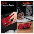 thumbnail image 4 of Dteck Card Holder Case for iPhone 11,Shockproof Silicone + PC Case Ring Stand Heavy Duty Drop Protection Wallet Cover for iPhone 11,Red, 4 of 7