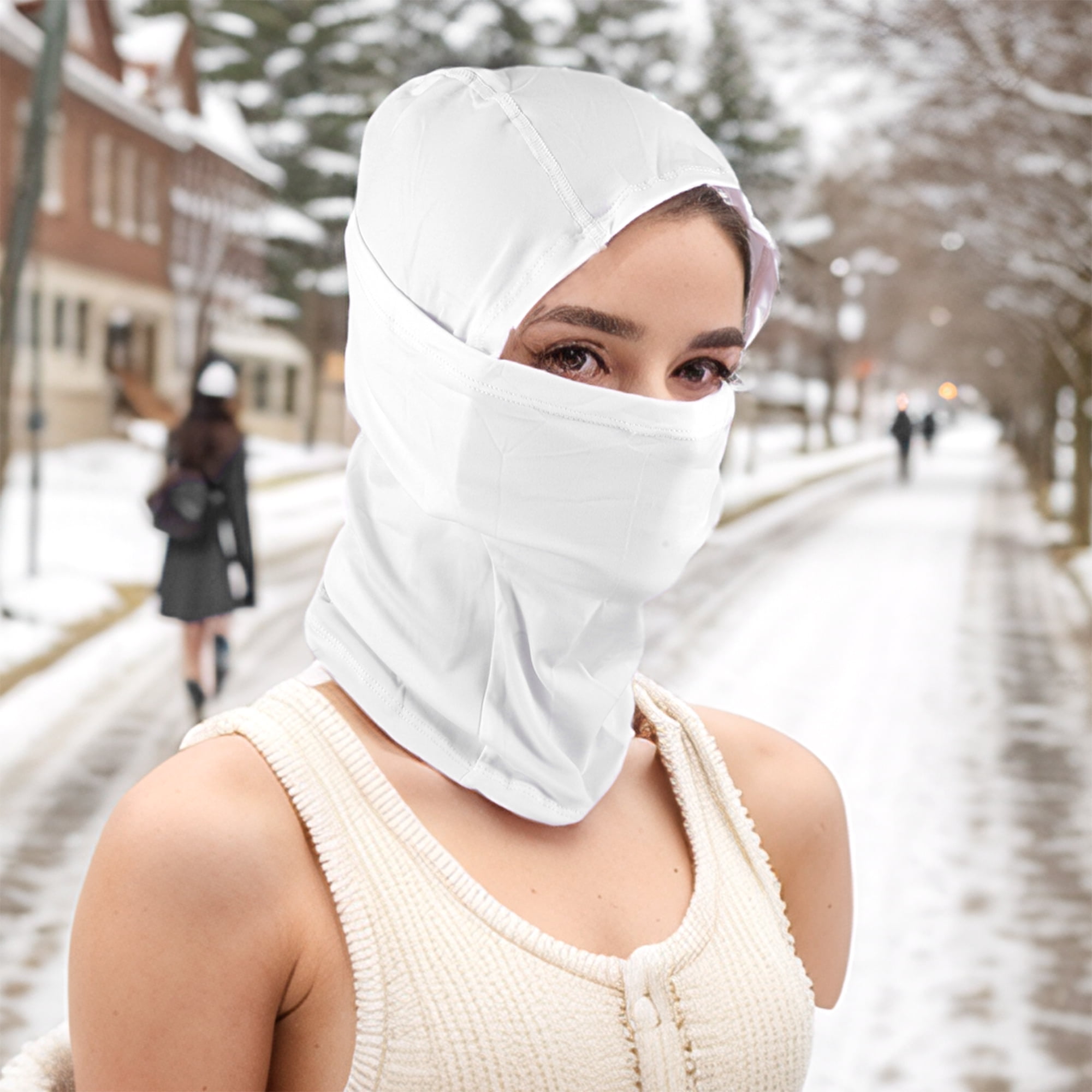 Unique Bargains Quick-drying Ice Silk Solid Balaclava Face Mask 1 Pc White