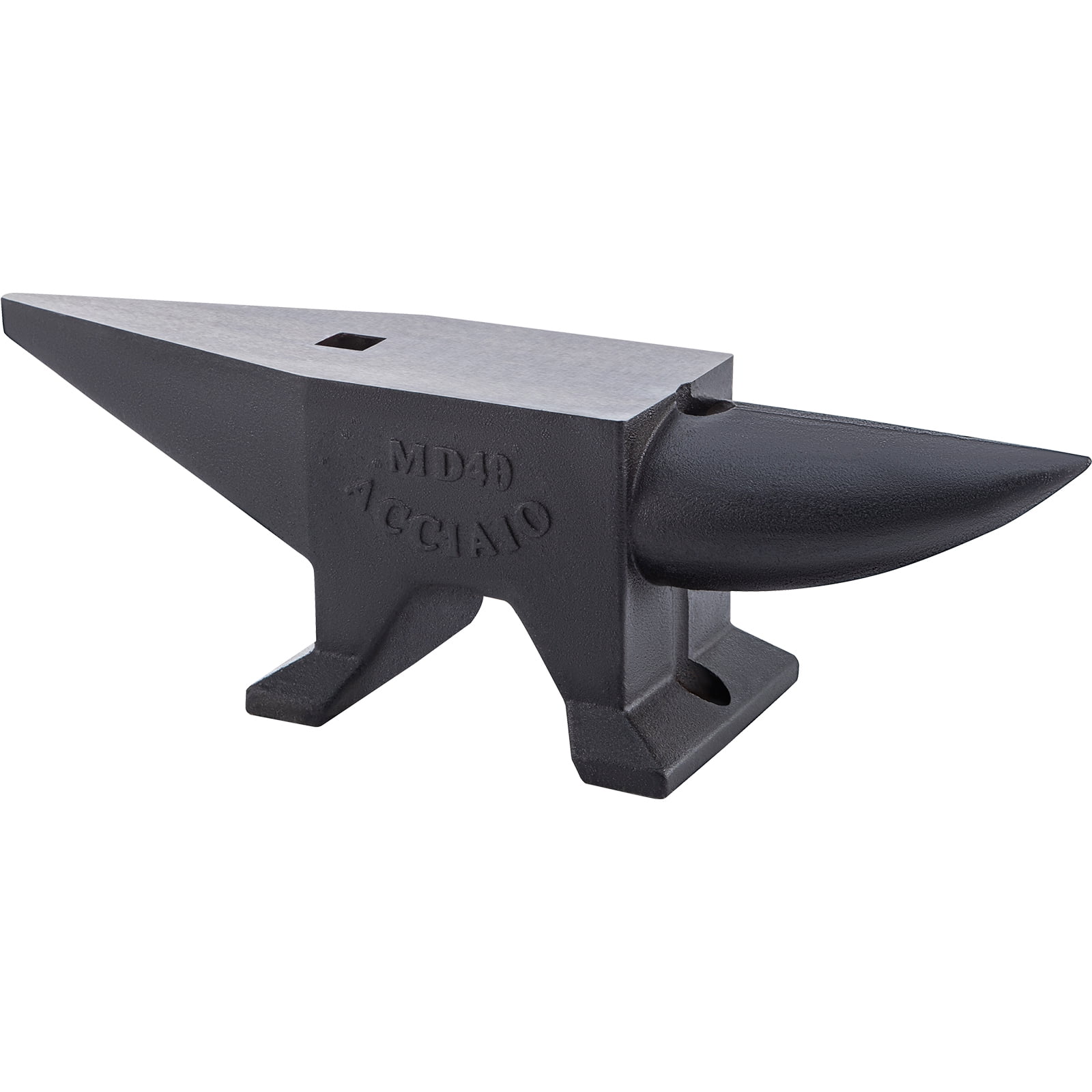 BENTISM Blacksmith Anvil Steel Round Horn Anvil 110lb 50kg 2 Holes