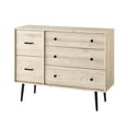 thumbnail image 6 of Walker Edison Modern Asymmetric 5 Drawer Wood Dresser, Birch, 6 of 10