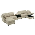 thumbnail image 5 of Furvclv Modern U Shaped Modular Sectional Sofa With Storage Ottomans, Adjustable Armrest And Backrest Corner Couch, Sectional Couches With Chaise, For Living Room Office, 5 of 9