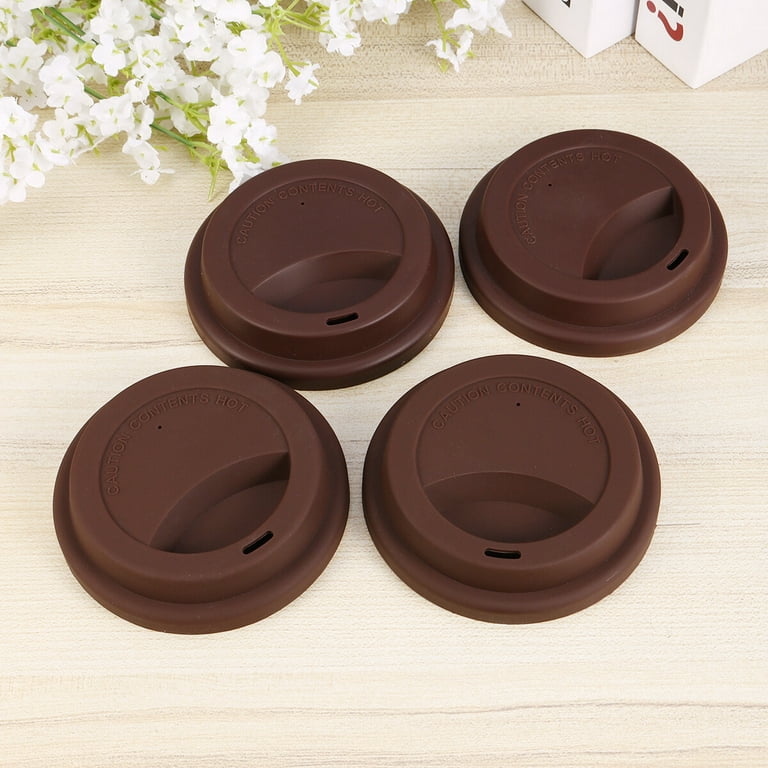 4pcs Silicone Coffee Mug Lids Reusable Travel Cup Covers Dustproof
