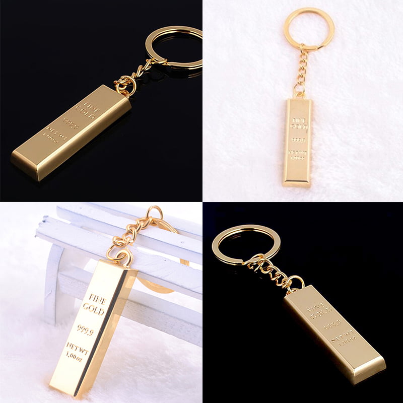 Metal Faux Gold Bar Ingot Bullion Keychain Key Chain Keyring Keyfob   Xmas~FO 