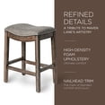 thumbnail image 3 of Maven Lane Tabouret de Cuisine Sans Dossier Adrien, Fini Noyer, Lot de 4, 3 of 7
