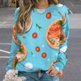 thumbnail image 2 of Fun Pizza Womens Oversized Sweatshirts Hoodies Crewneck Casual Tops Comfy FallWinter Clothes 2024, 2 of 7