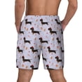 thumbnail image 4 of Uemuo Dachshund Dog Pattern Mens Swim Trunks Quick Dry Board Shorts with Mesh Lining, Stretch Beach Shorts Quick Dry No-Chafing Board Shorts-Large, 4 of 9