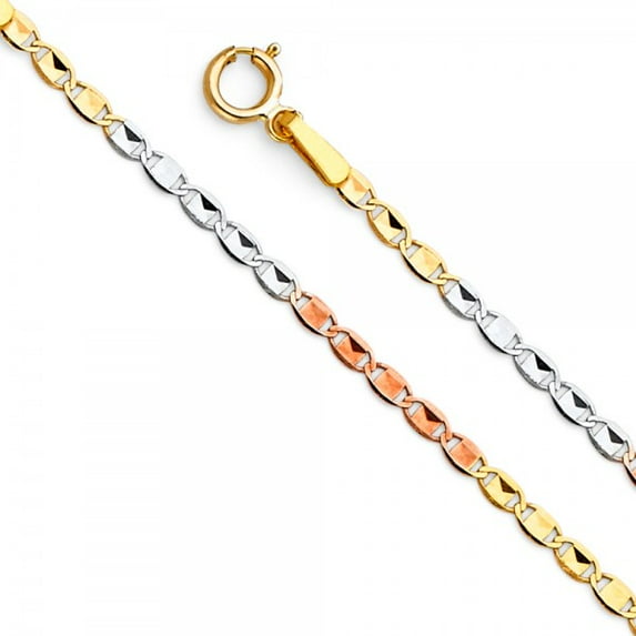 14K White Gold 4.5mm Hollow Bullet Chain : 26"