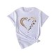 thumbnail image 1 of Women'S Casual Crew Neck T-Shirt with Heart Pattern, Polyester Knit Fabric, Regular Fit, All Seasons, Pullover Style Fabric Weight, 1 of 7