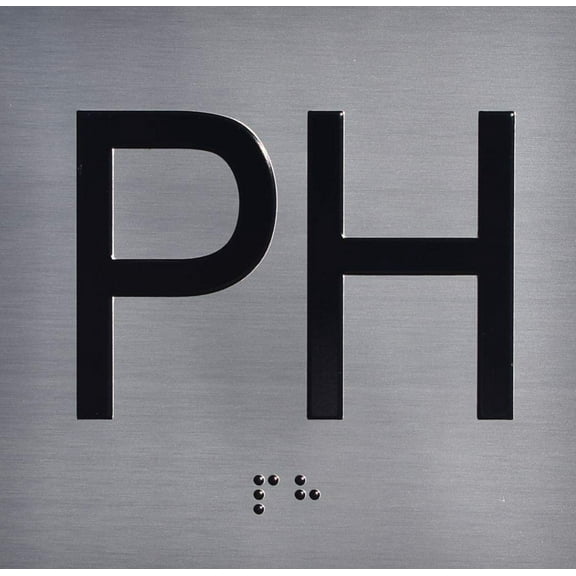 PH Floor Elevator Jamb Plate Sign with Braille and Raised Number-Elevator Floor Number Sign(Silver)