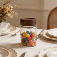 thumbnail image 6 of Vintage Clear Glass Storage Canister with Airtight Wooden Screw Lid, Kitchen Storage Sealed Borosilicate Heatproof Glass Jar for Coffee,Candy,Salt,Cookie,Condiment,Pepper,Sugar,Overnight Oatmeal, 6 of 6