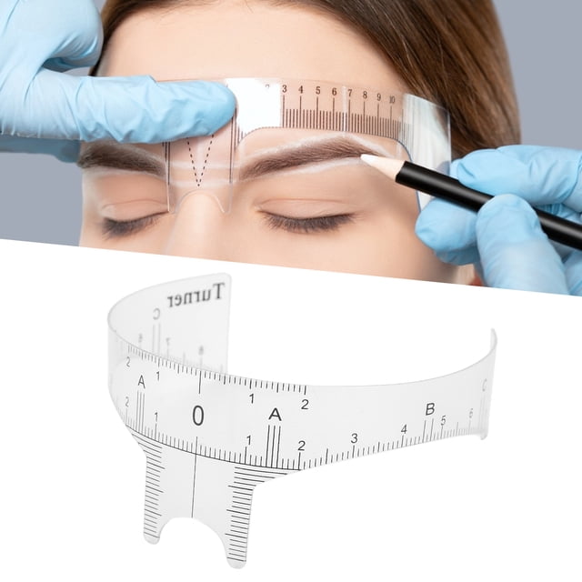 Eyebrow Positioning Ruler for Microblading Artists, Transparent Brow Shape Design Tool with Standard Scale, 3 Types Optional for Beautiful Eyebrow Makeup