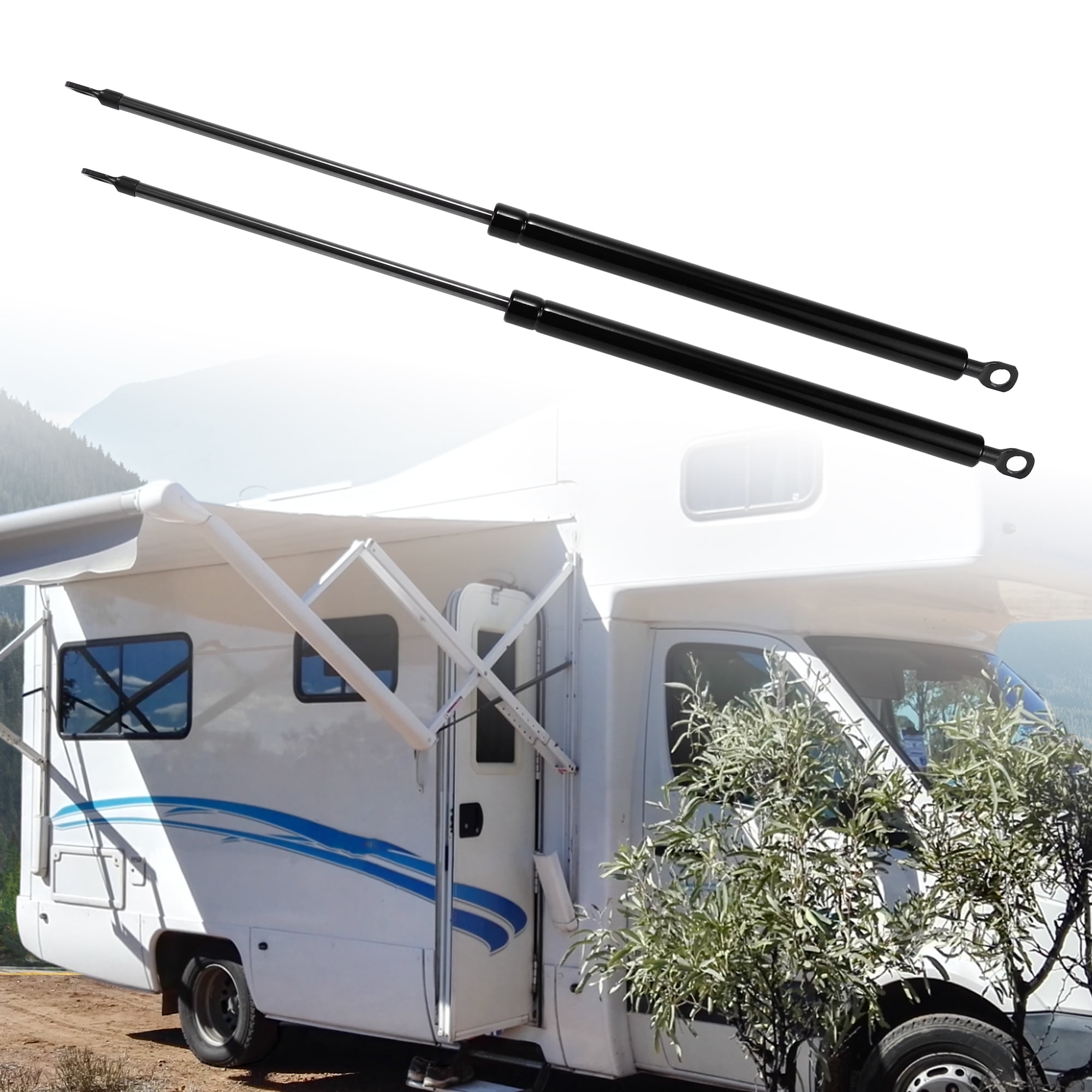 Unique Bargains 2 Pcs 20inch Lift Supports Struts Gas Spring for RV Car 20lb/90N Black