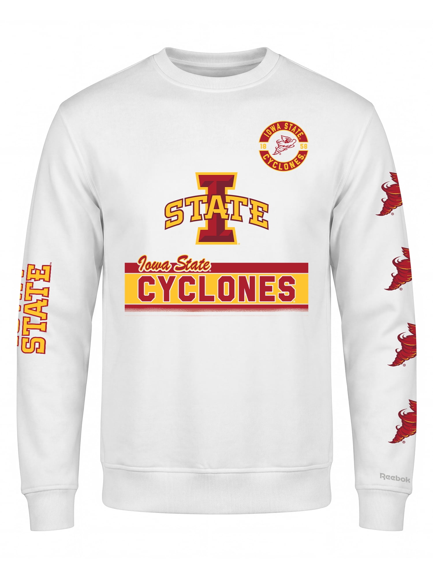 Iowa State Cyclones Reebok Mens White Crew Sweatshirt