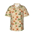 thumbnail image 2 of Xecao Floral Strawberr print Hawaiian shirt - a stylish short-sleeve button-down for men, perfect for casual beach and tropical outings., 2 of 9