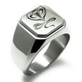 thumbnail image 1 of Stainless Steel Serpentine King Cobra Engraved Square Flat Top Biker Style Polished Ring, 1 of 1