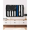 thumbnail image 2 of Blue American Flag Outdoor TV Cover 70 to 75 Inch Weatherproof, Black White Stripe US Flag Stars 600D Oxford TV Covers with Waterproof Zipper, Outside Flat TV Screen Protector Size 68"Wx42"Hx4.5"D, 2 of 7