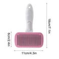 thumbnail image 3 of Automatic Pet Hair Removal Comb for Dogs - Stainless Steel Deshedding Tool, 7.09x4.33x2.36 inch, Reduces Wool Balls and Allergies, Ideal for Long Hair Animal Grooming(Pink), 3 of 3