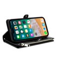 thumbnail image 4 of Leather Wallet Flip Cover for iPhone 15 Pro Max, Multiple Card Slots, Coin Pocket, Zippered Pouch Bag, Removable Wristlet, RFID Blocking Flip Cover, 4 of 4
