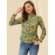 thumbnail image 2 of INSPIRE CHIC Camisa de oficina peque?a de manga larga con blusa formal informal estampada para mujer Verde Floral XS, 2 of 6