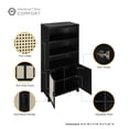 thumbnail image 4 of Manhattan Comfort Sheridan Engineered Wood Bookcase Cabinet in Black - Set of 2, 4 of 9