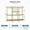 thumbnail image 6 of O&K FURNITURE Modern Glass Bar Cabinet, 43’’ Freestanding Wine Rack Table, Liquor Buffet Table, Gold, 6 of 8