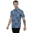 thumbnail image 4 of LA LEELA Men's Hawaiian Shirts Short Sleeve Button Down Shirt Men's Summer Shirts Linen Effect Casual Beach Holiday Hawaii Island Shirts for Men L Landscape, Blue, 4 of 6