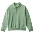 thumbnail image 4 of Conairie Polo Shirts for Men Long Sleeve Fall Henley Waffle Lapel Quarter Button Polo Shirt Casual Striped Loose Fit Sweat Tops GN1 XXL, 4 of 4