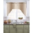 thumbnail image 2 of Beige Ombre Kitchen Swag Valances for Windows, Khaki Modern Art Farmhouse Swag Valances Curtains for Living Room, Rod Pocket Window Treatments for Bathroom, Bedroom, Cafe, 56"x36", 2 of 6