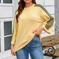 thumbnail image 2 of PBFRDSJ Womens 3/4 Sleeve Striped Sweater Knit Stretch Fall Tops 2026 Casual Crewneck Fall Winter Color Block Trendy Sweaters Sizes S-XL, 2 of 8