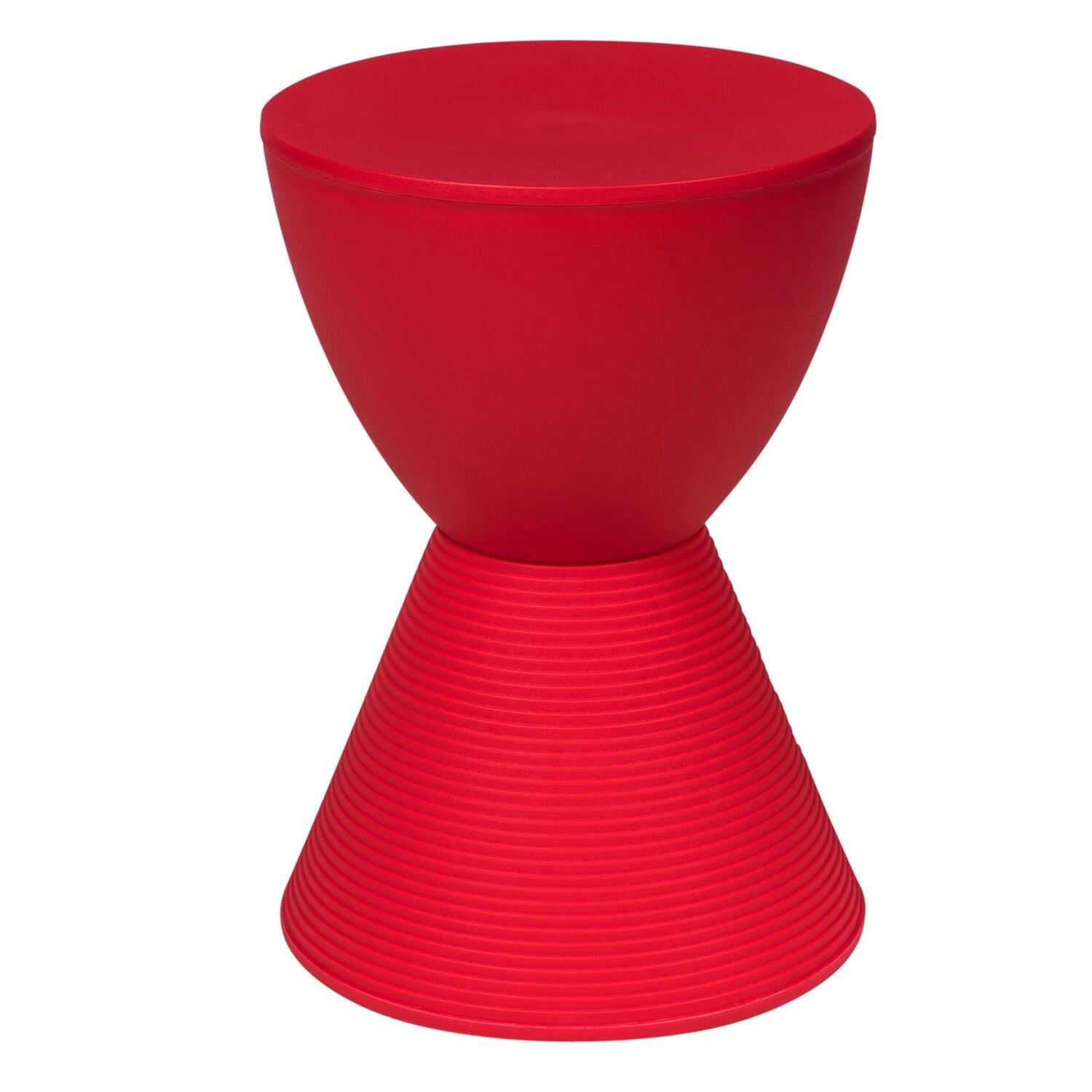 LeisureMod Modern Plastic Boyd Side Table-Color:Red