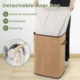 thumbnail image 5 of GOFLAME Bamboo Laundry Hamper Portable, Dirty Clothes Storage Basket with Lid and Removable Liner, Large Storage Clothes Bin with Handles, Suitable for Bedroom, Bathroom, 5 of 18