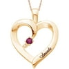 Personalized Planet Birthstone and Name 14kt Gold-Plated Sterling Silver Heart Pendant, 20"