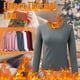 thumbnail image 1 of Camiseta de manga larga Hanzidakd de microfibra elástica para mujer y talla grande, color negro (talla L), 1 of 8