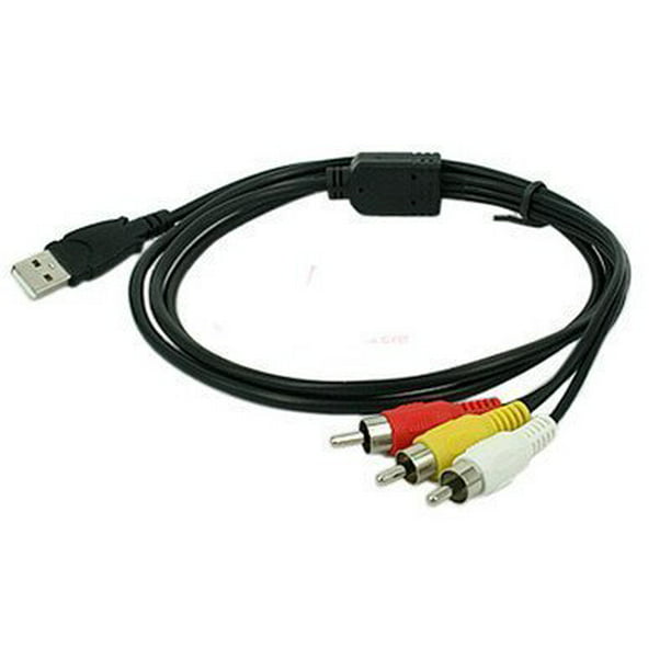 USB Male A to 3x Adapter Camcorder AV Cable Black for VCR CD - Walmart.com