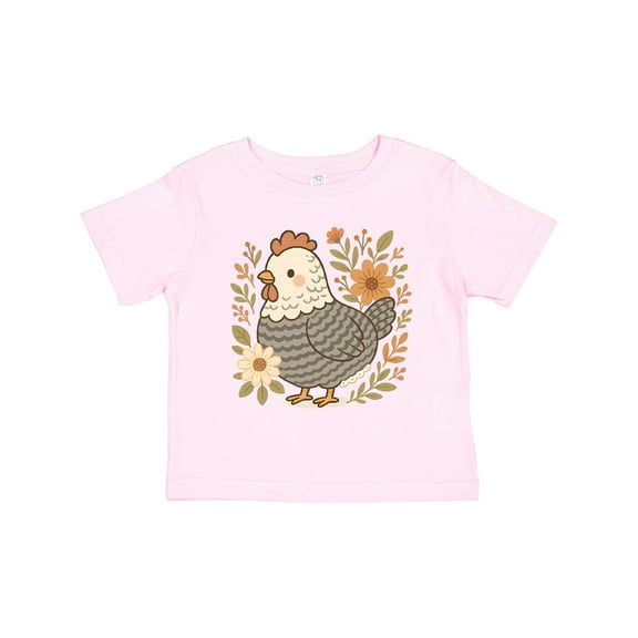 Inktastic Chicken Flowered Cottagecore Girls Toddler T-Shirt