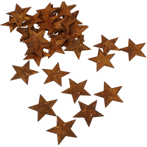 HEMOTON 30Pcs Antique Metal Barn Stars for Halloween and Christmas Vintage Home Decoration