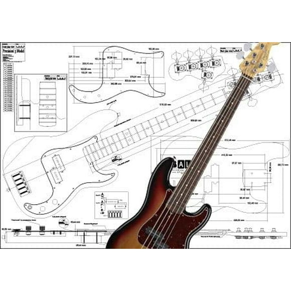 Plan of Fender Precision Bass 5 String - Full Scale Print
