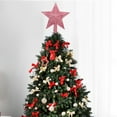 thumbnail image 6 of Nomive Pink Glitter Christmas Tree Topper Shatter-Proof 7.8 Inch Small Christmas Tree Decoration Treetop for Holiday Ornament, 6 of 10