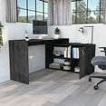 thumbnail image 3 of L-shaped Office Desk - Oak, 30.74 In. High, Ergonomic With Particle Board Functional Storage, 3 of 3