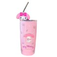 thumbnail image 1 of Vaso con tapa y pajita Sincero Acero inoxidable anime rosa 600 ml, 1 of 10