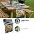 thumbnail image 5 of Sunflower Table Runner - 72 Inch Long, Kitchen Dining Table Runner Dresser Scarves, Black White Buffalo Plaid Check Country Bee Farmhouse Decor for Coffee Tables Wedding Party Banquet, 5 of 8
