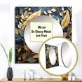 thumbnail image 3 of Designart "Wintery Charm of Black and Gold Leaves II" Leaves Square Mirror For Wall Decor - Large Gold Square Printed Wall Mirror Art - Square Traditional Mirror - Wall Mounted Square Large Mirror, 3 of 5