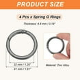thumbnail image 2 of Uxcell Spring O Rings, Metal Round Clips Flat Trigger Keyrings Snap Buckle Clasps for Keychains and Bags Black 1.6 Inch, 2 of 7