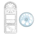 thumbnail image 1 of CAROOTU Multifunctional Geometric Ruler Geometric Drawing Template Measuring Tool For School Office Supplies, 1 of 6