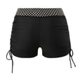 thumbnail image 5 of UJNDER Swim Shorts High Waist Print with Adjustable Side Ties for A Custom Fit Beach Wear Bikini Bottoms for Women Black_002 XXL, 5 of 9
