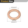 thumbnail image 2 of Uxcell M12 Flat Washer, 12 Pack Copper Ring Washer 18mm OD 2mm Thick Sealing Gasket Ring, 2 of 7