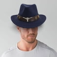 thumbnail image 2 of Sombrero de vaquero occidental Sunnimix Azul marino para adultos, 2 of 8