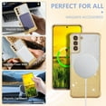 thumbnail image 4 of Clear  Case for Samsung Galaxy S21 5G with Gradient Glitter Peice(2 in 1), Luxury Plating Cute Bling Sparke Shockproof TPU Protective Phone Case for Women Girls-Gold, 4 of 16